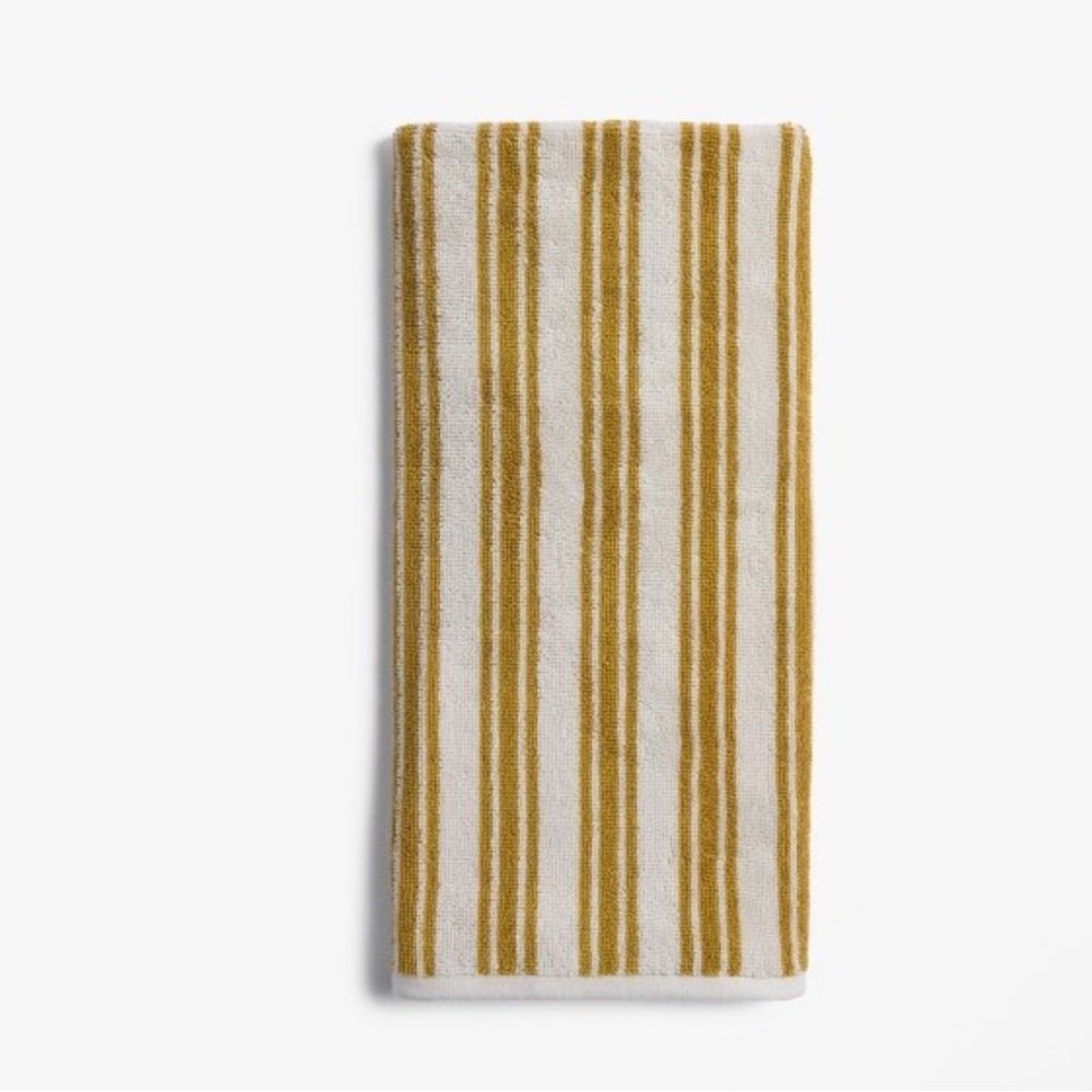 PARACHUTE NWT striped super soft bath hand towel -absinthe & parchment